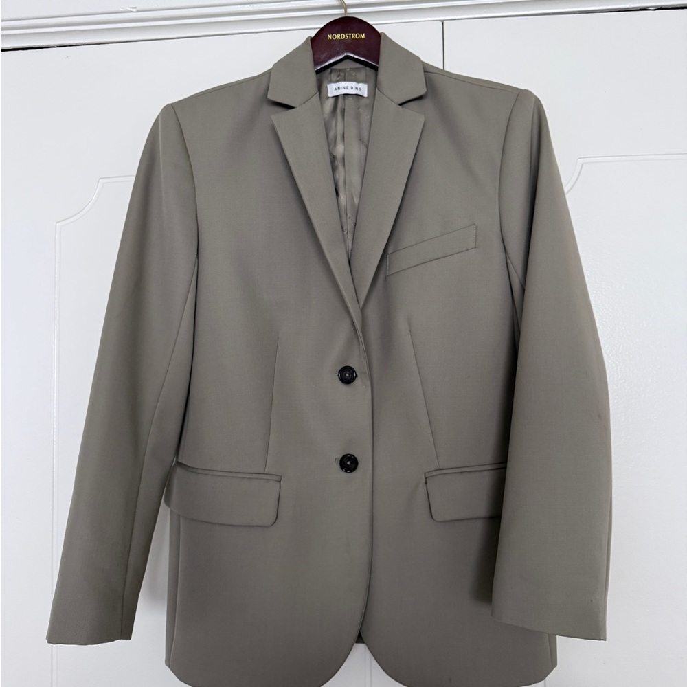 Anine Bing Green Khaki Quinn Blazer
